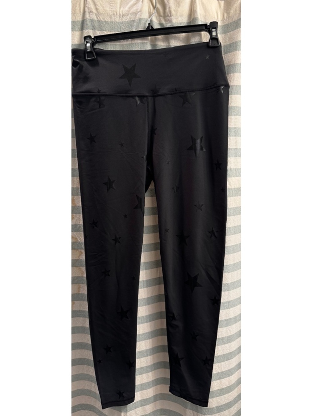 Mono B Black Star Print Leggings Size 1XL